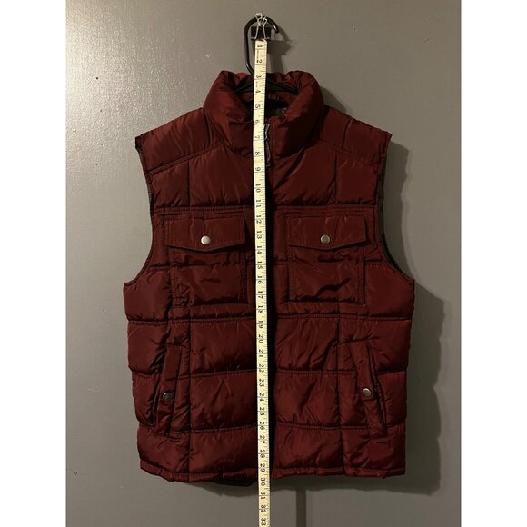 Goodfellow & Co Puffer Vest Burgundy Quilted M Size With Pockets Sleeveless Zipp - Picture 4 of 4
